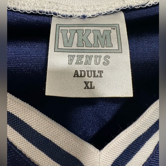 Mens XL Venus Knitting Mills Dazzle Tank Top Navy Blue and White NWOT - Picture 4 of 5